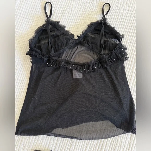 Baby Doll Ruffle Silk and Jewel Camisol - Picture 3 of 4